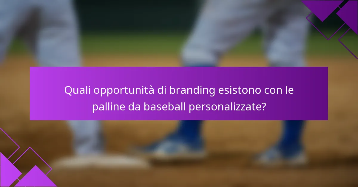 Quali opportunità di branding esistono con le palline da baseball personalizzate?