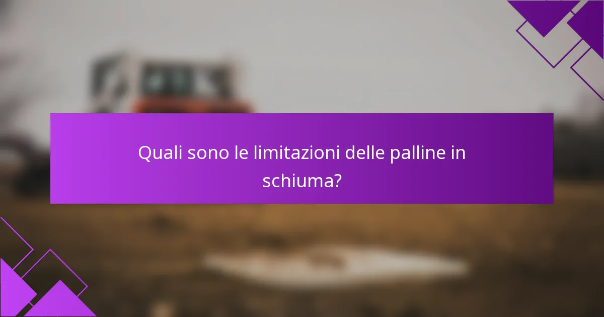 Quali sono le limitazioni delle palline in schiuma?