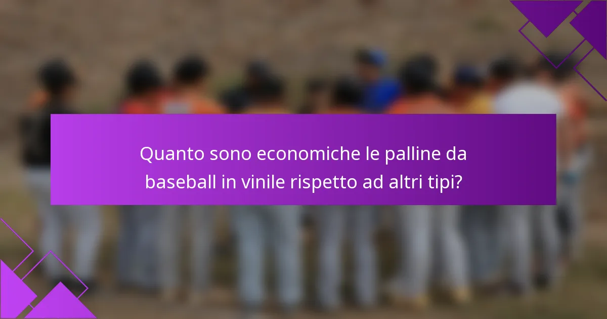 Quanto sono economiche le palline da baseball in vinile rispetto ad altri tipi?
